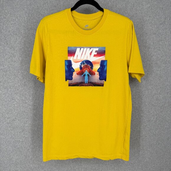 Nike Mens Festival Photo Tee Size M Yellow Mind Eye Air Swoosh Futura Logo EUC - Picture 2 of 10